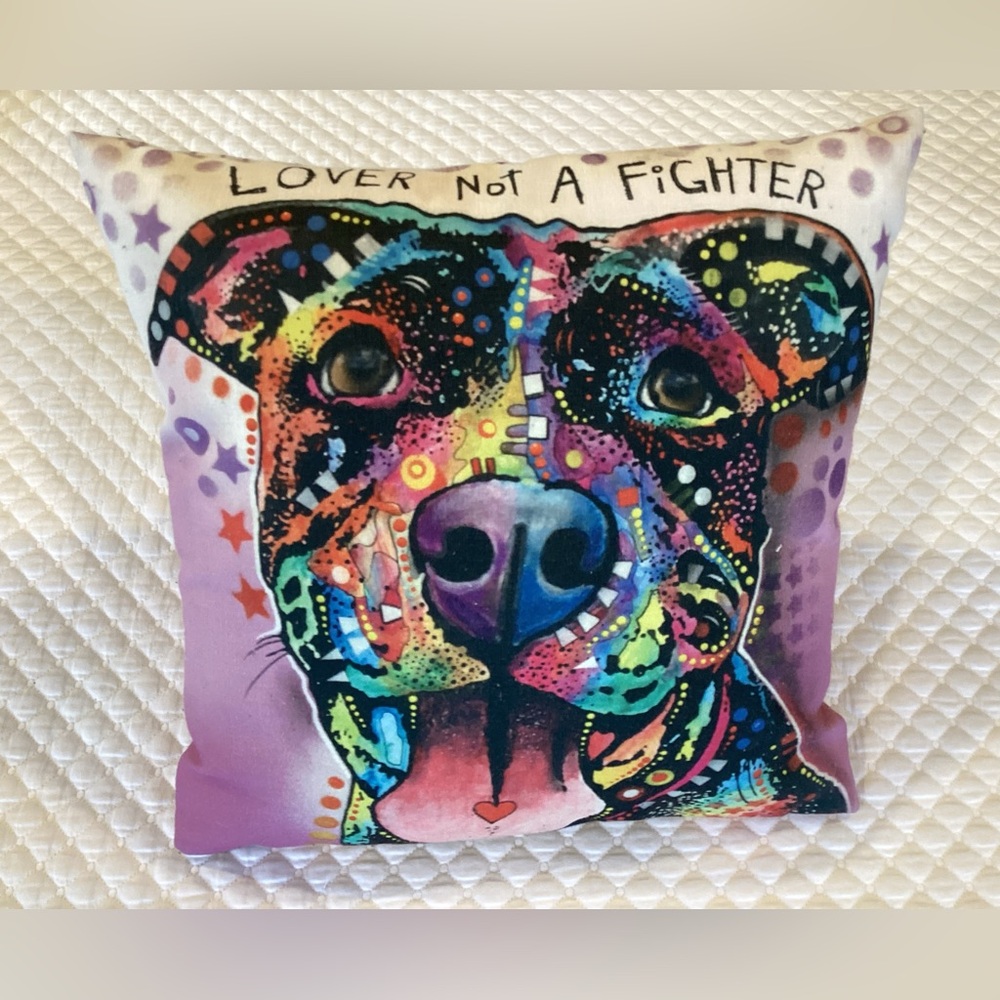 Illustrated Pitbull Decorative Throw Pillow
